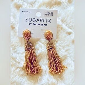 Sugarfix gold bead tassel earrings